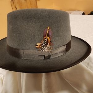 Mens Hat Classic Gray SELENTINO DUECE &  QUARTER Preowned  size 7 5/8 w/hat box